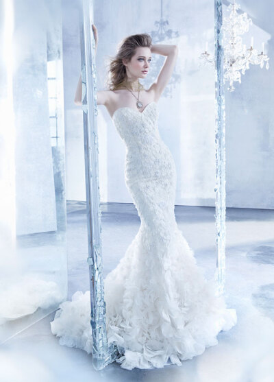 Lazaro Bridal Gowns, wedding dresses Fall 2014 collection.拉萨罗2014秋冬婚纱大片。