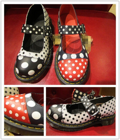 香港代购Dr Martens BRANDIE 波点浅口马丁女鞋15810110/15810101