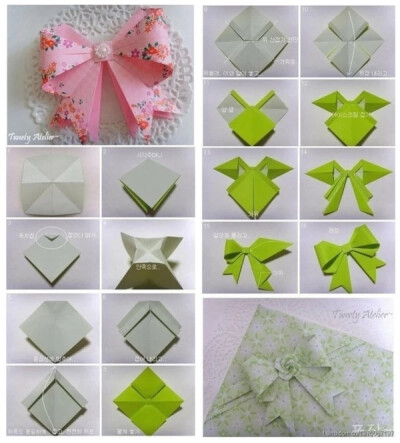 蝴蝶结折纸教程