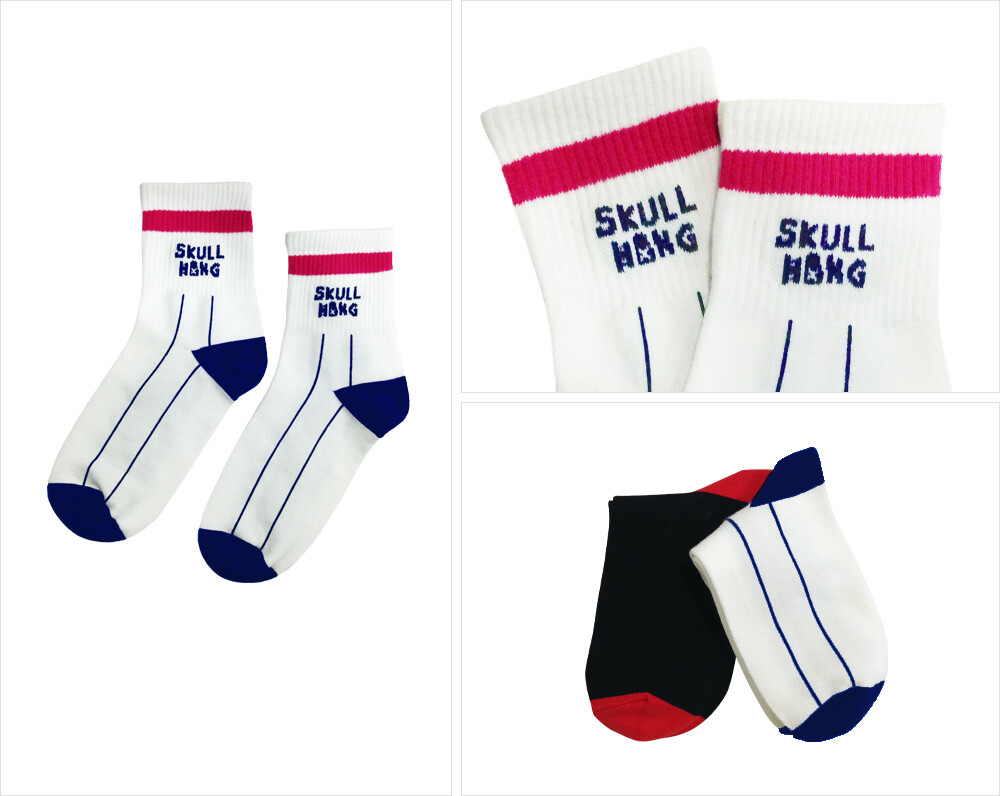 李弘基 #SkullHong#Fashion＆Acc--Acc# SKULL HONG WHITE+PINK Socks