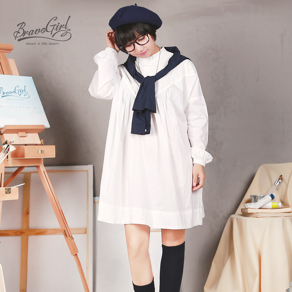 BravoGirl 原创设计宽松衬衫连衣裙 小清新http://item.taobao.com/item.htm?spm=a1z10.1.w5003-6974912432.19.yGDRA1&amp;amp;id=40483923199&amp;amp;scene=taobao_shop