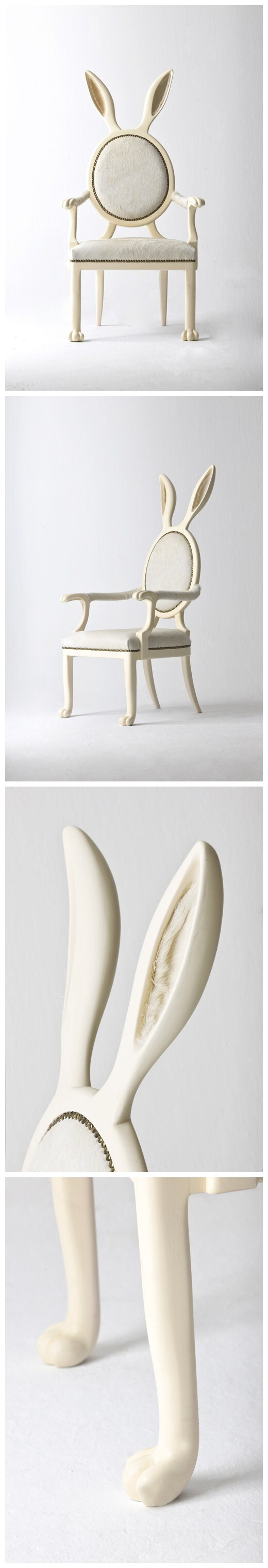 owl【家、具】 Hybrid Chairs，Designed by Merve Kahraman这把椅子让我想到《Alice in Wonderland》里面的兔子先生，设计师肯定是个童心满满的人，坐在这样的椅子上读一本格林童话，多有意境！