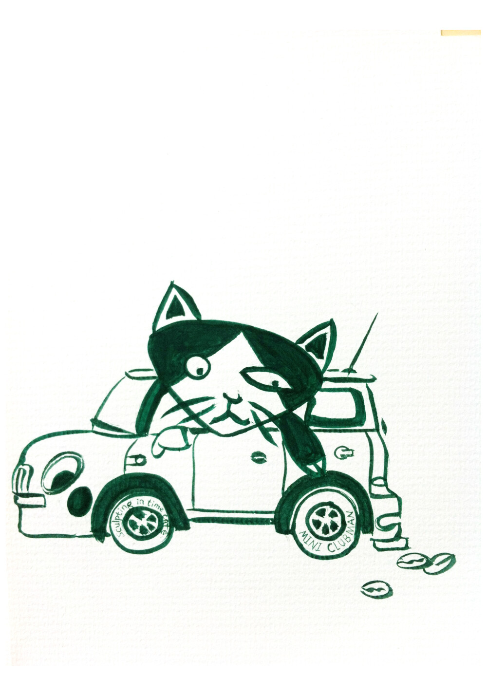 #堆创造力 雕刻时光咖啡豆包装标签设计 绿色延续了雕刻时光咖啡品牌的特色 简单 可以直接用 也可沿外围轮廓剪下 我觉得都好