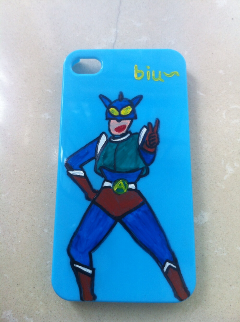 手绘手机壳 动感超人