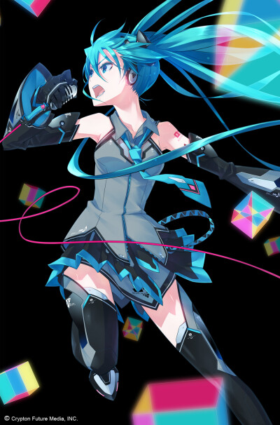 「二次元 少女」动漫 插画 原创 手绘 Pixiv マジカルミライ2014!![侵删]【id=45650230 畫師：MONQ】