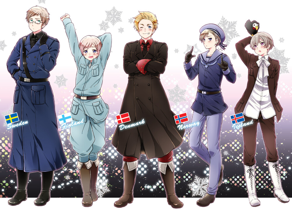 黑塔利亚 APH Axis Powers- Hetalia 北欧五国 壁纸