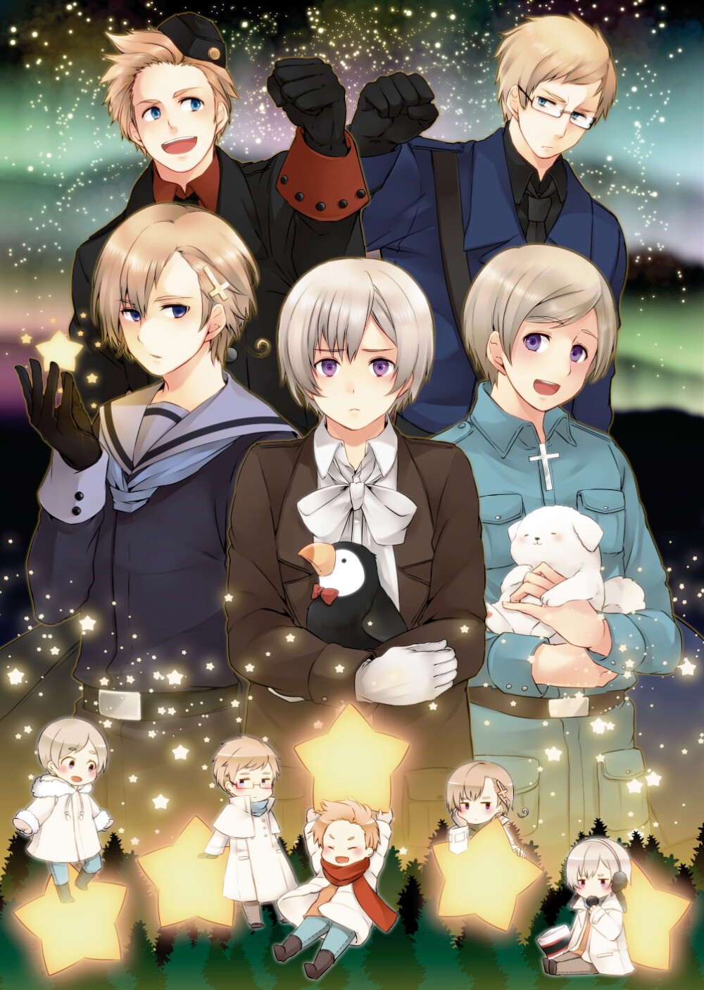 黑塔利亚 APH Axis Powers- Hetalia 北欧五国（丹/麦 瑞/典 挪/威 冰/岛 芬/兰） 壁纸