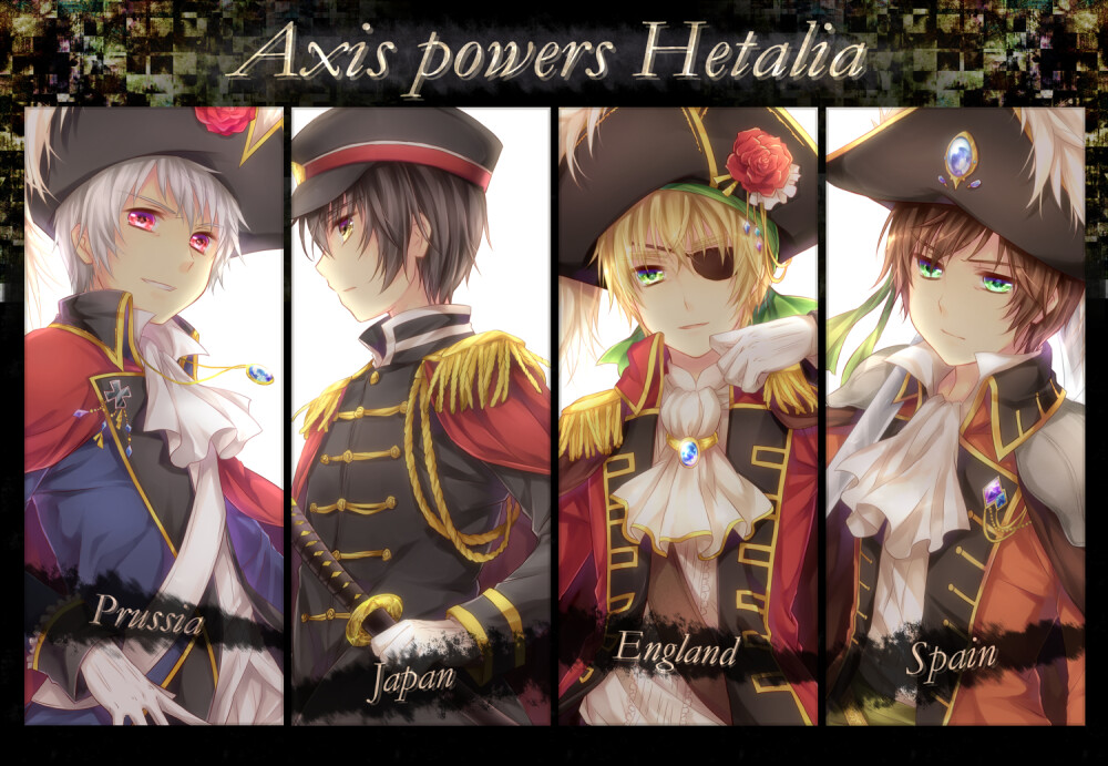 黑塔利亚 APH Axis Powers- Hetalia 普/鲁/士 日/本 英/国 西/班/牙 壁纸