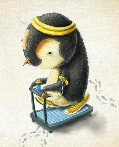 呆萌呆萌的大头动物，来自插画师Renato Moraes 。