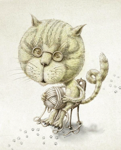 呆萌呆萌的大头动物，来自插画师Renato Moraes 。