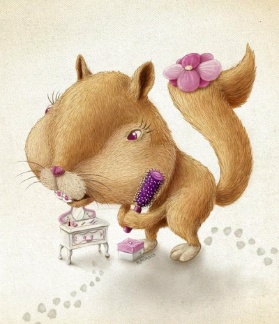 呆萌呆萌的大头动物，来自插画师Renato Moraes 。