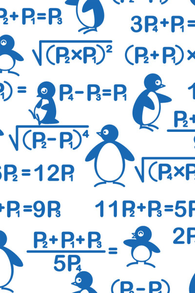 可爱企鹅算术题「iPhone壁纸‐手机壁纸‐可爱‐卡通‐动漫‐平铺‐插画‐文字‐人物‐背景」☀Wow_nini☀