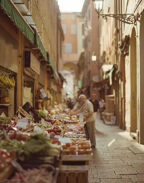 Via Clavature,Bologna, Italy。博洛尼亚是意大利北部的历史文化名城，是意大利最古老的城市之一。博罗尼亚城市规模不大，老城因拥有两座建于中世纪的姐妹塔楼闻名遐迩。在马乔列广场东面，锁匠街（Via Clavature）周边的格子街道仍保留着罗马时代博洛尼亚的样子。这个称为四方区的繁忙的地区拥有市中心最迷人、最富有趣味的货棚，用鹅卵石铺成的中世纪街道上，美味的餐馆和流行咖啡馆、时尚酒吧以及紧邻的饭馆交相辉映。