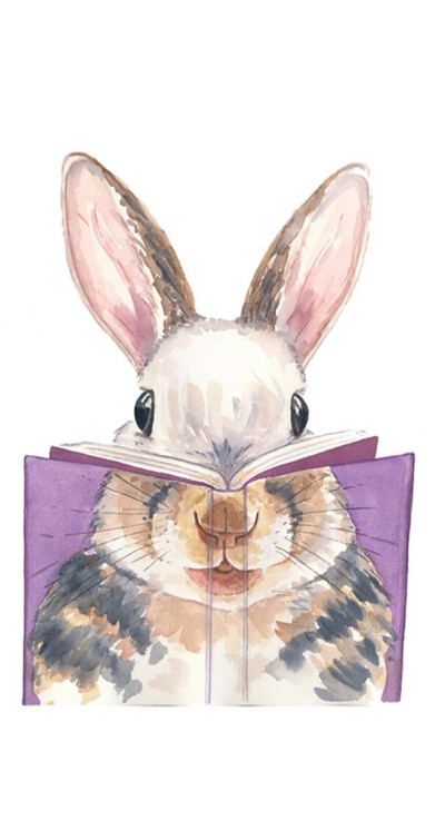 iPhone壁纸，可爱手绘兔子