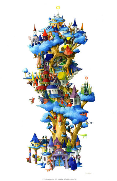童话镇 是否每个人都幻想过自己住在城堡中，是否每个人心中都存在着一个童话王国？那些精灵般的小人，可爱的房子，都会令我们五笔向往。搜罗了一些JUNAIDA的插画作品，就让这些画风精致、色彩明快、有点像儿童画的…