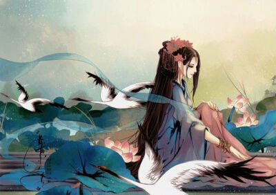 听弦断，断那三千痴缠。坠花湮，湮没一朝风涟。花若怜，落在谁的指尖。