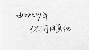 如此少年你何用负他。
