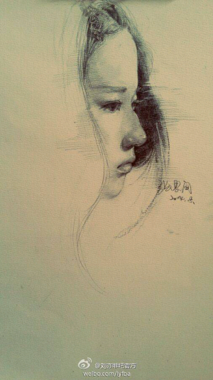 刘亦菲，完美的侧脸…