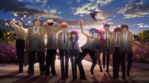 【Angel Beats!】如果《Angel Beats!》的世界中真有所谓的神，那么它也许并不是那么冷酷无情。从之前一些线索判断，奏应该来到这个世界很久了，原本的她可能就像最终话那样比之前要来得开朗，但在漫长的时光中，奏只能怀着那个不知何时才能实现的心愿，目送着一批又一批同伴从自己面前消失，于是最终她选择了孤独。而音无之所以会来到这里，或许是神想帮奏圆这个梦硬把他拖过来的也说不定……这样想的话，音无为什么会晚于奏出现的这个疑问也能解开了。也许神只是一个创造者和观察者，面对个人的命运，它和我们一样无能为力，因此它才创造了这样一个独立的世界，为了让那些悲惨的孩子们的灵魂获得解救和重生