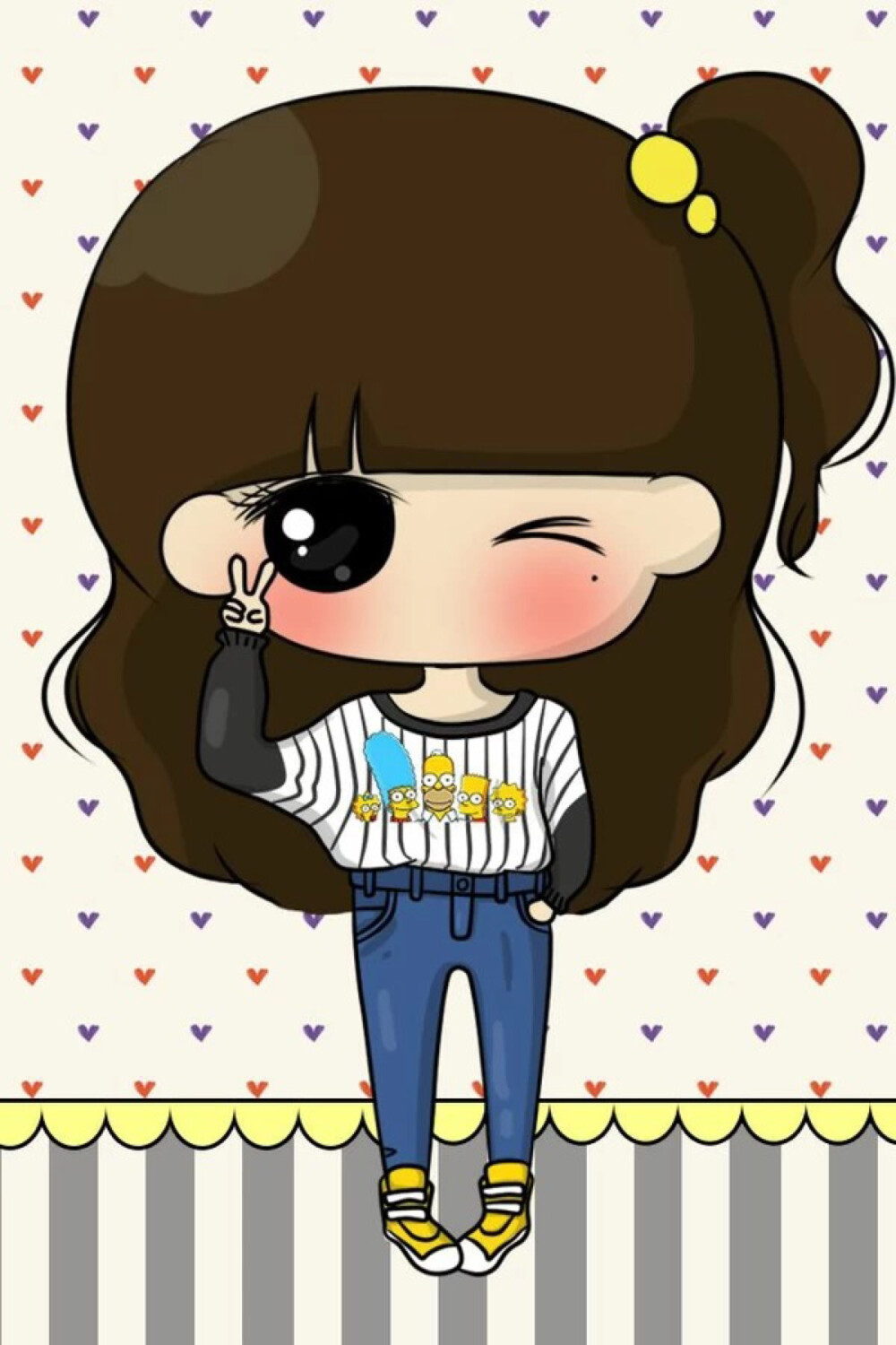 彼岸花。IPhone壁纸，小希，套图，卡通，手绘。