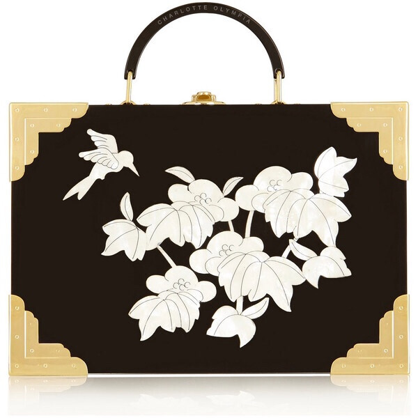 Charlotte Olympia Jasmine Perspex and mother-of-pearl clutch