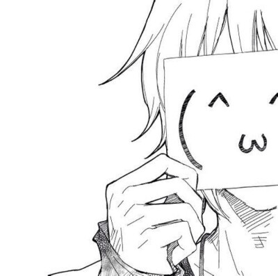 动漫 黑白 微笑