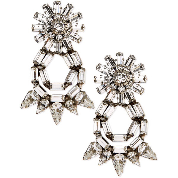 Dannijo Grace Crystal Statement Earrings - Silver