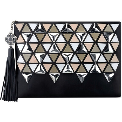 Rafe Celia Large Satin Triangle Clutch Bag