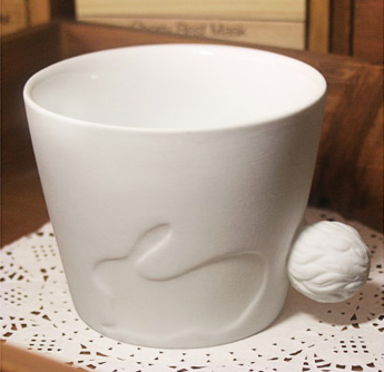 日本动物尾巴水杯马克陶瓷杯磨砂咖啡杯