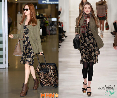 POLO Ralph Lauren: Wool-Alpaca Boyfriend Jacket @ Ralphlauren.com $598 Silk Floral Ruffled Dress @ Ralphlauren.com $398