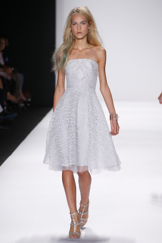 Badgley Mischka RTW Spring 2015。2015春夏纽约时装周高级成衣发布。