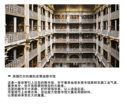 在著名建筑摄影师威尔•普莱塞的陪同下，英国剑桥大学的詹姆斯•坎贝尔造访了21个国家的85座最引人注目的图书馆，而后撰写了迄今为止讲述图书馆建筑史最为完备的著作《图书馆：世界历史》。