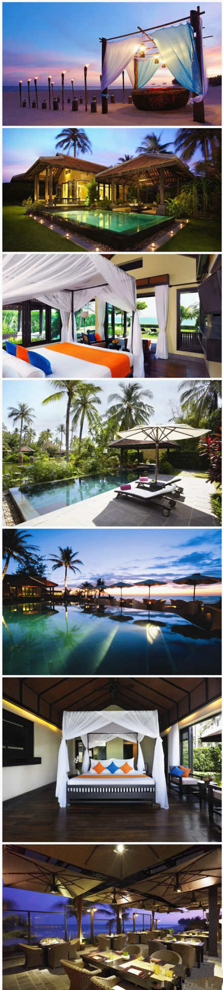 【越南美奈岛】Anantara Mui Ne Resort &amp;amp; Spa 越南美奈（Mui Ne）岛早被称为度假天堂，但至今仍保留宁静缓慢的生活节奏。在美奈，35刀的房子就很奢侈，以星空为被，推开门就是蔚蓝的泳池和五步之外的海。太多人去过以后说，美奈的美，是旅途中的涅磐。