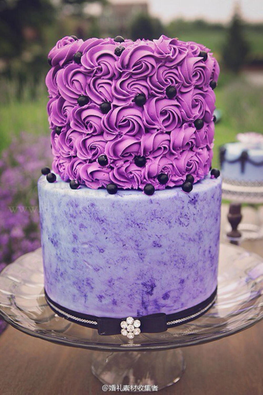 翻糖婚礼鲜花紫色蛋糕甜点