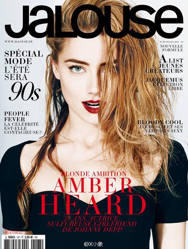 Jalouse February 2014 Amber Heard by Alexei Hay.艾梅柏·希尔德-86年生,在好莱坞发展多年.2011年因电影 朗姆酒日记 与Johnny Depp坠入爱河并订婚.顶着新 德普嫂 的头衔演艺之路越走越顺.( 最后组图为近期德普陪同其出席新片 3 Days to Kill 洛杉矶首映礼