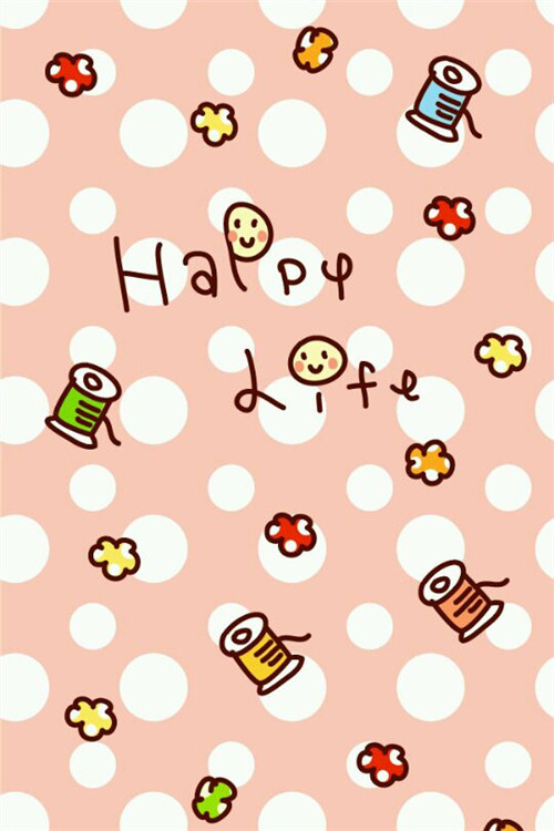 sa家壁纸素材萌系卡通平铺happylife