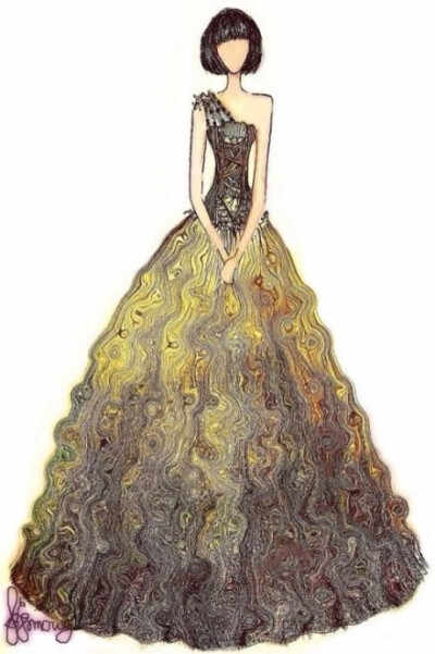 Joanna Marie美到爆的手绘晚礼服