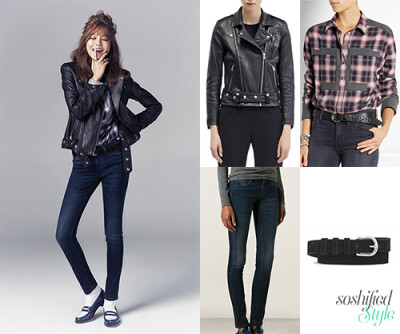 IRO: ‘Jamie’ Biker Jacket @ Iroparis.com €1,130 ‘Cleilie’ Plaid Cotton-blend Shirt @ Net-a-porter.com $365 ‘Benthal’ Skinny Jeans @ Farfetch.com $284 ‘Edamy’ Belt @ Iroparis.com €80