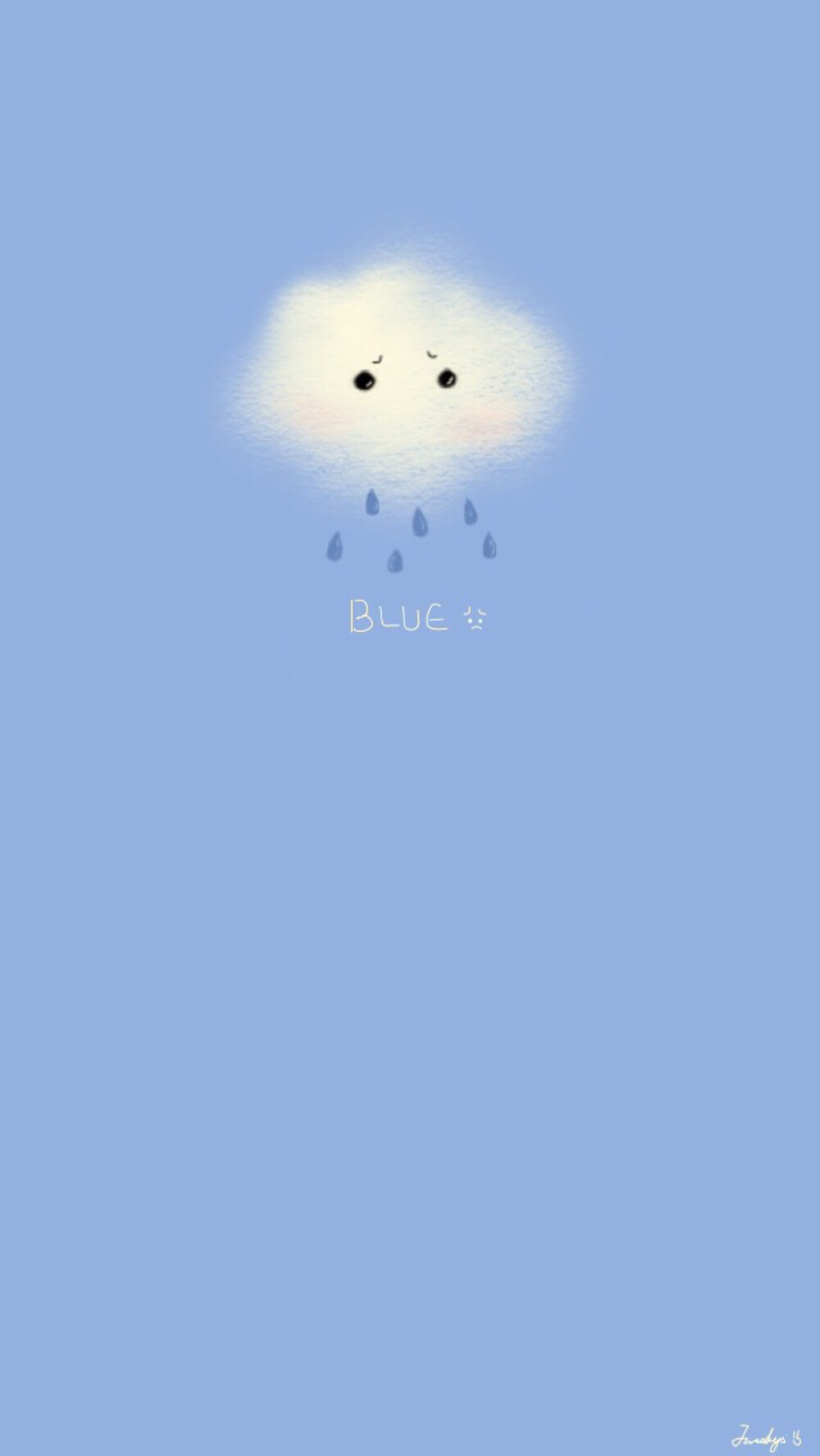 手绘iPhone5s壁纸·乌云·心情有点blue·blue blue·#参加比赛，重发见谅#