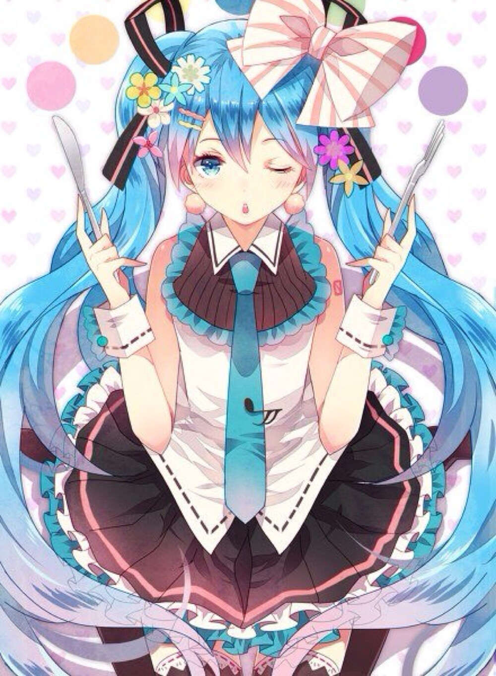 二次元 插画 动漫少女 萌系 壁纸 MIKU 初音未来 by捕夢少女 求关注求深交( • ̀ω•́ )