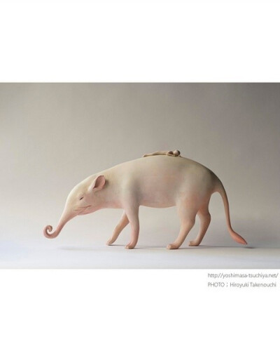 木雕精灵 夢をたべる獏が 夢みる夢 2009 H24ｃｍ W48.5ｃｍ D13cm 檜、彩色、水晶