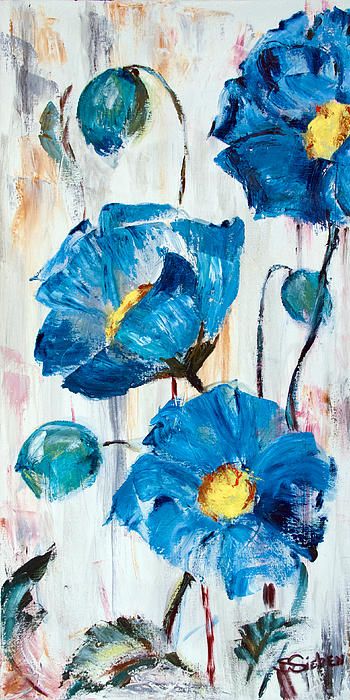 Blue Poppies Print by Sharon Sieben