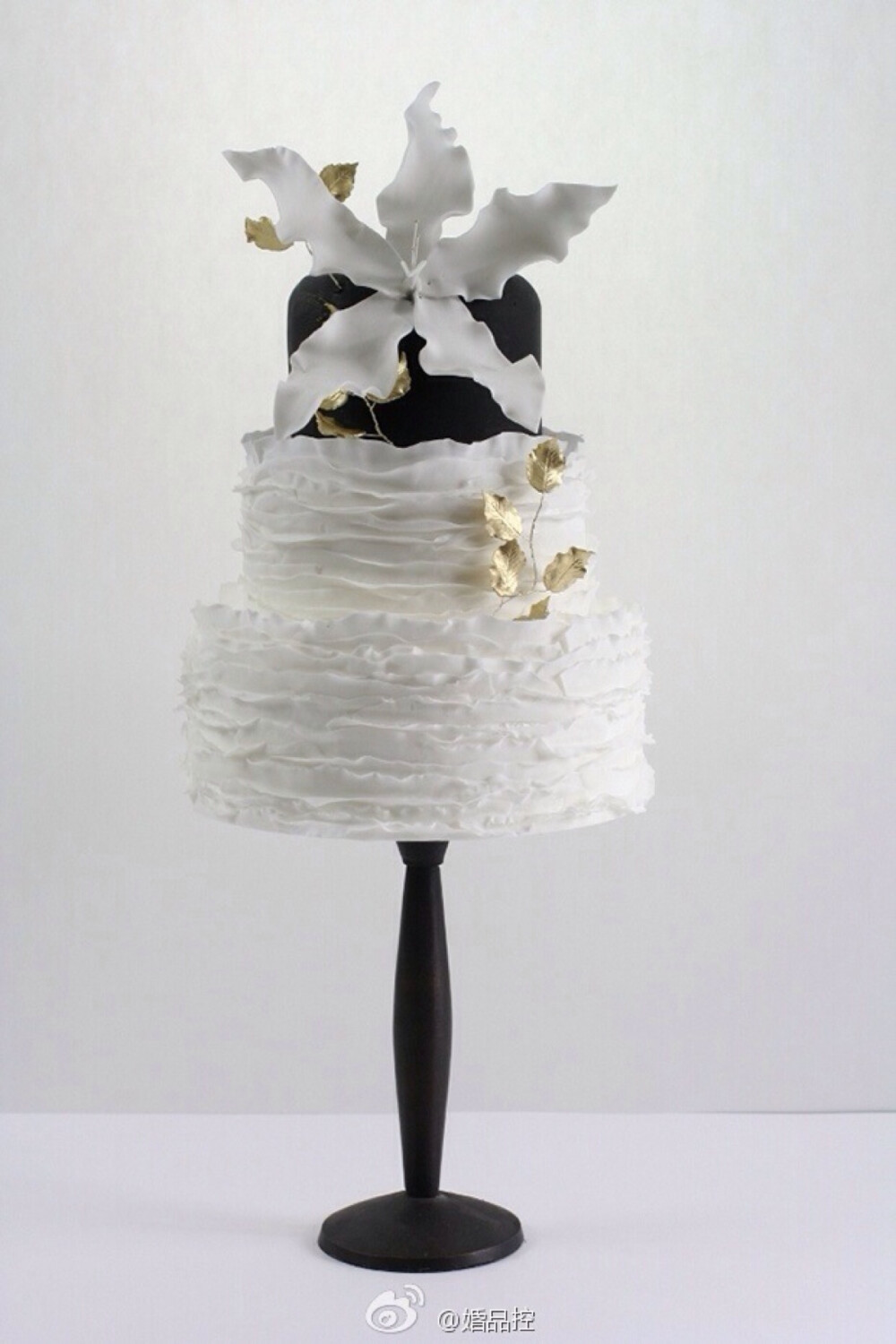 翻糖婚礼鲜花黑白蛋糕甜点
