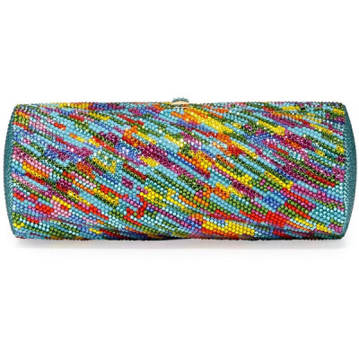 Judith Leiber Couture Striped Crystal Clutch Bag