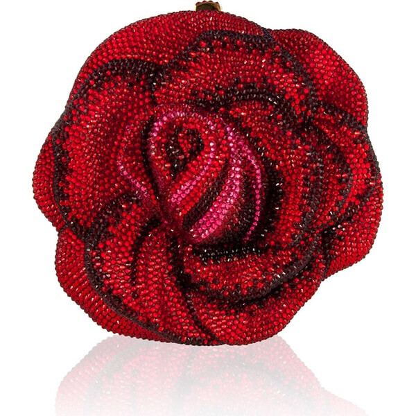 Judith Leiber Couture New Rose American Beauty Crystal Minaudiere