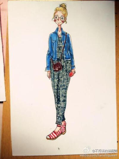 好漂亮的服装搭配手绘图。