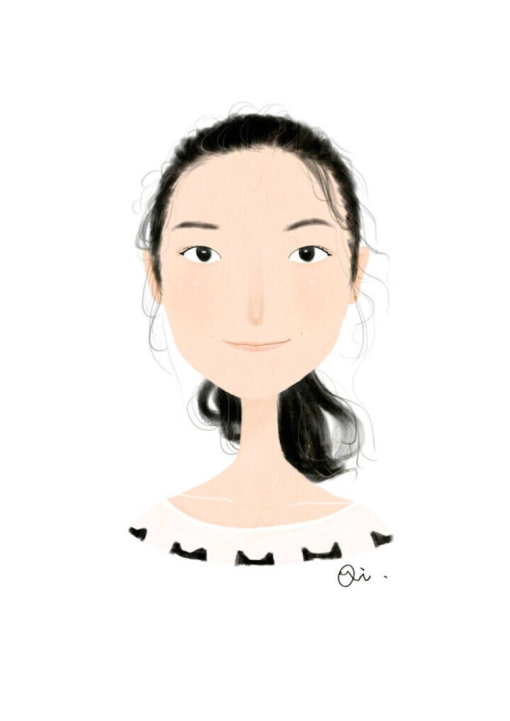 萌萌哒人物肖像插画作者杨心心
