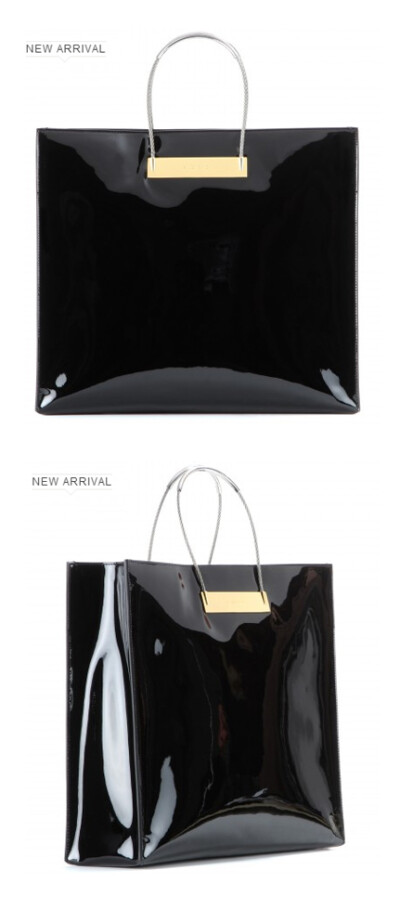 Cable Shopper Medium patent-leather bag