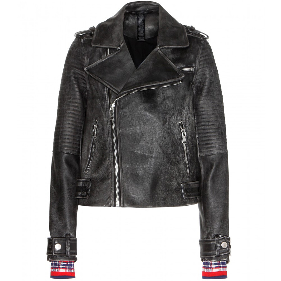 Leather biker jacket