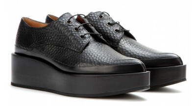 Leather platform brogues